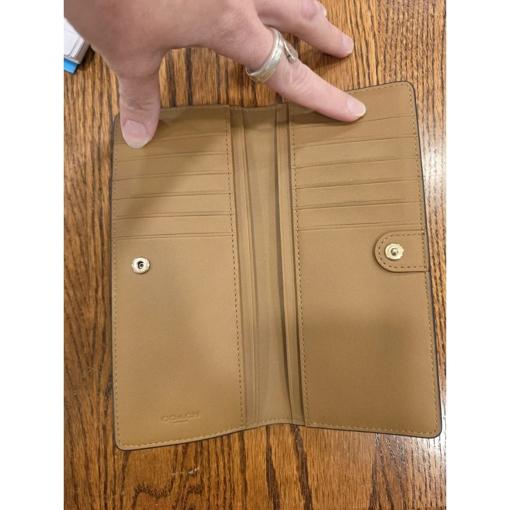 COACH (CF331) Cat Mittens Slim Zip Wallet (IM/KHAKI MULTI)